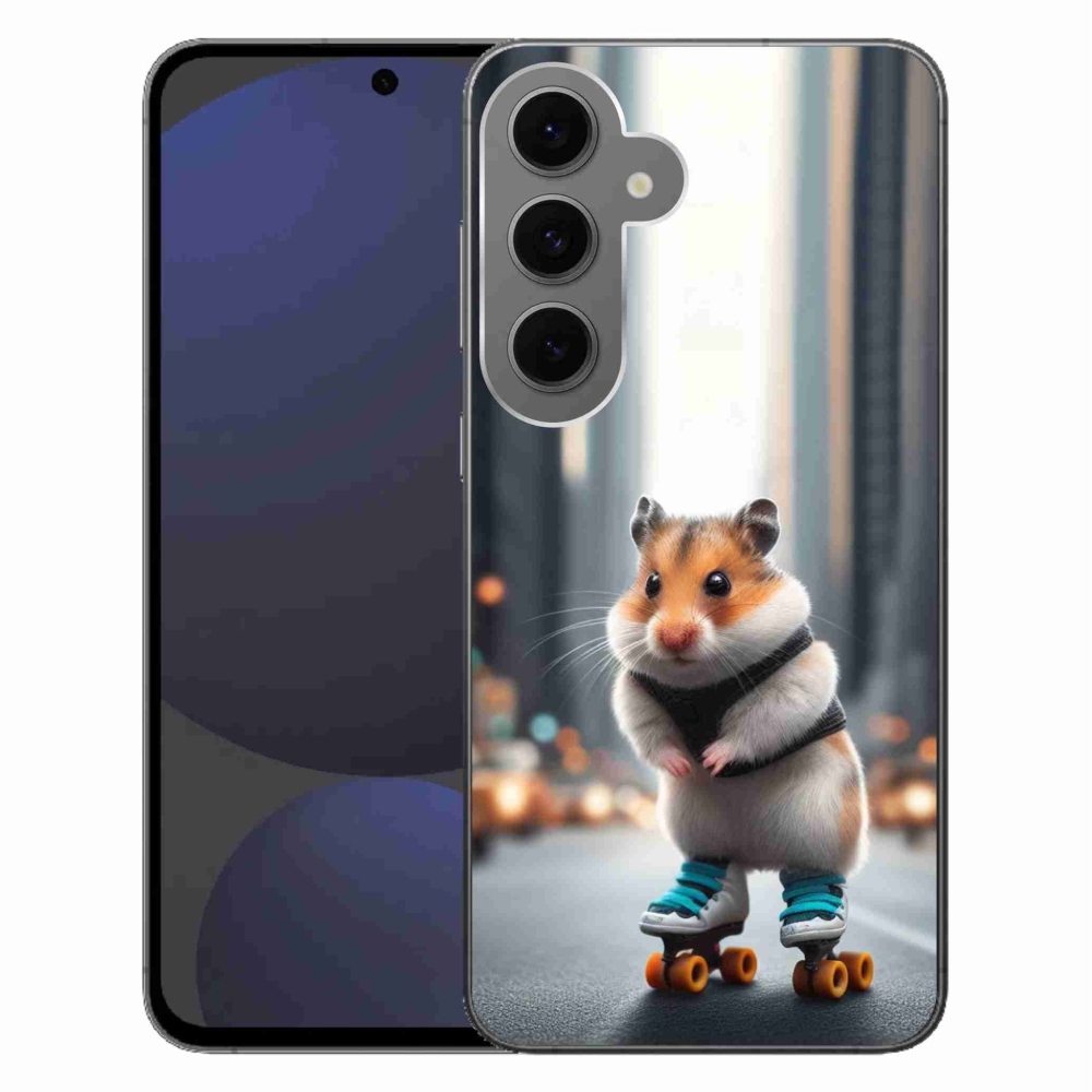 Gélový kryt mmCase na Samsung Galaxy S24 FE - škrečok na korčuliach