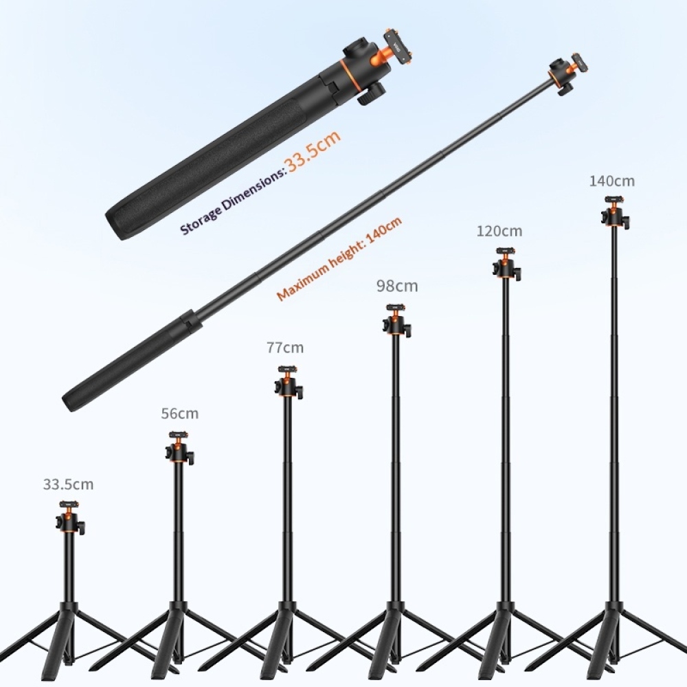 VRIG teleskopická selfie tyč 140 cm so statívom pre Insta360 X5 a Ace Pro 2