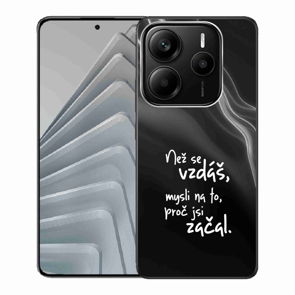 Gélový kryt mmCase na Xiaomi Redmi Note 14 5G - citát 2 čierne pozadie