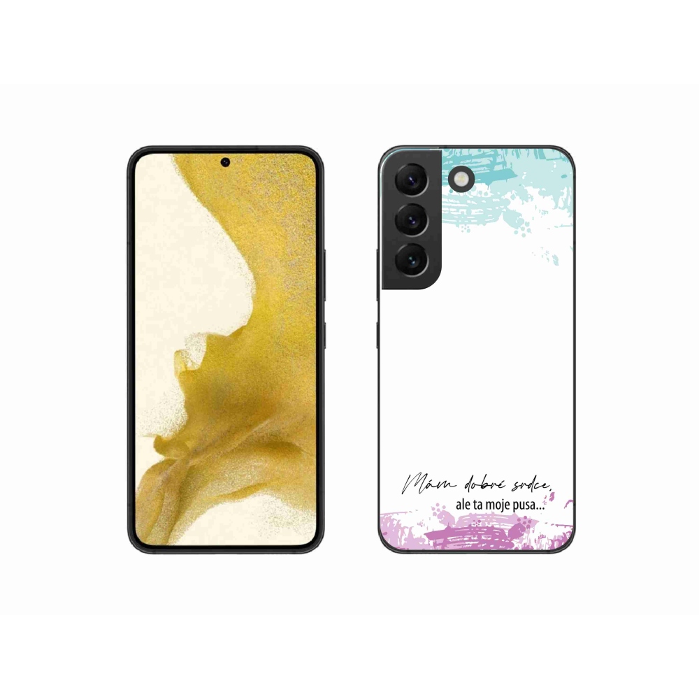 Gélový kryt mmCase na Samsung Galaxy S22 5G - vtipný text 3 biele pozadie