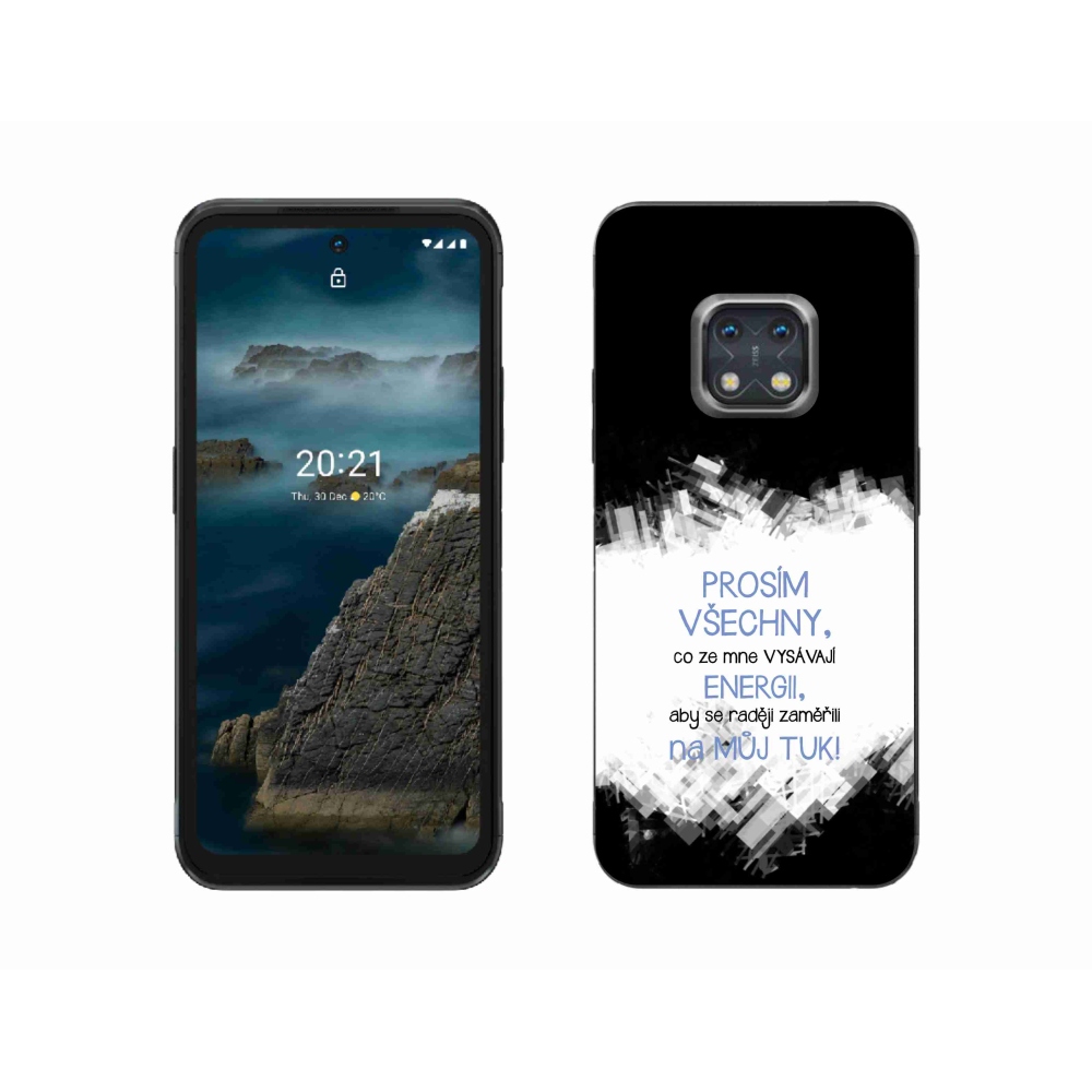 Gélový kryt mmCase na Nokia XR20 - vtipný text 1 modrý