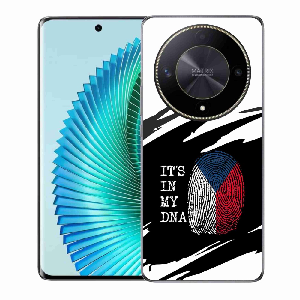 Gélový kryt mmCase na Honor Magic 6 Lite 5G - vlajka odtlačok prsta čiernobiele pozadie