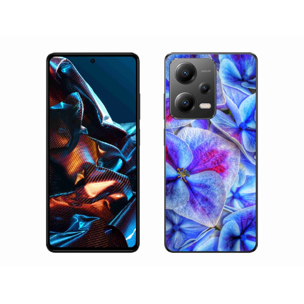 Gélový kryt mmCase na mobil Xiaomi Redmi Note 12 Pro 5G - modré kvety 1