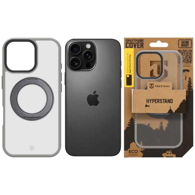 Tactical MagForce Hyperstand – puzdro pre Apple iPhone 16 Pro Max, svetlošedé