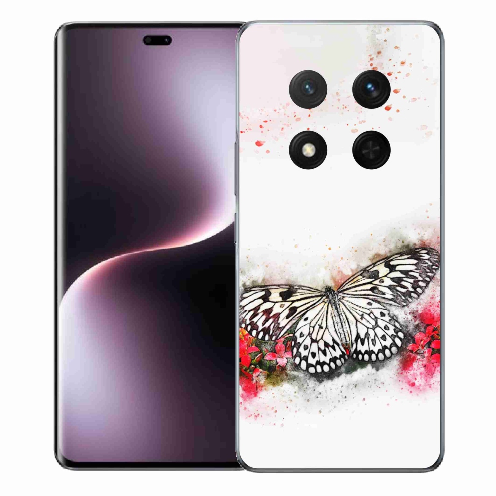 Gélový kryt mmCase na Honor Magic 7 Lite 5G - čiernobiely motýľ