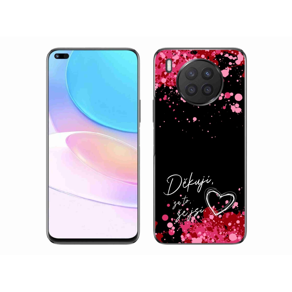 Gélový kryt mmCase na Huawei Nova 8i - zamilovaný text 2 čierne pozadie