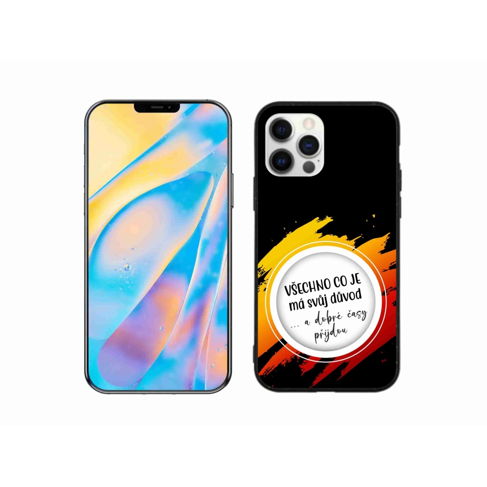 Gélový kryt mmCase na iPhone 12 Pro - citát 3 čierne pozadie