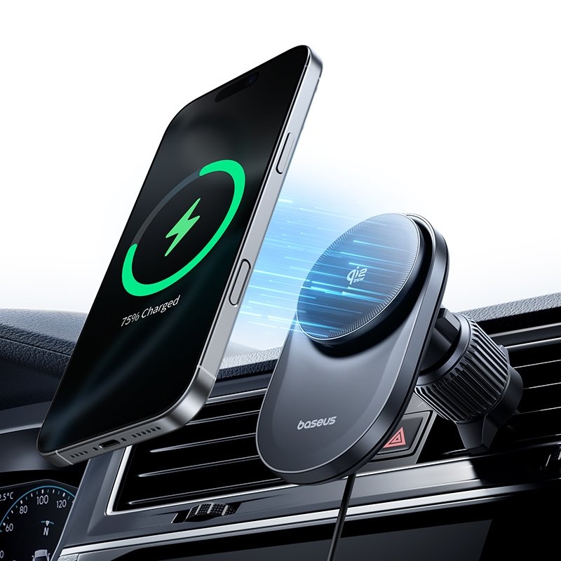 Baseus PrimeTrip VC2 Pro Chladiaci magnetický držiak do auta s bezdrôtovým nabíjaním 25W Cosmic Black