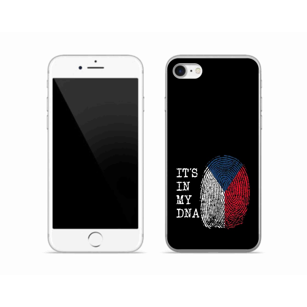 Gélový kryt mmCase na iPhone SE (2022) - vlajka odtlačok prsta čierne pozadie