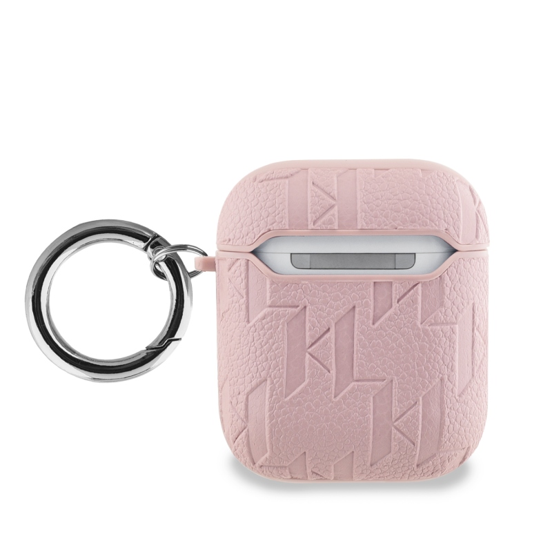 Karl Lagerfeld PU Embossed Choupette Head Puzdro pre AirPods 1/2 Pink