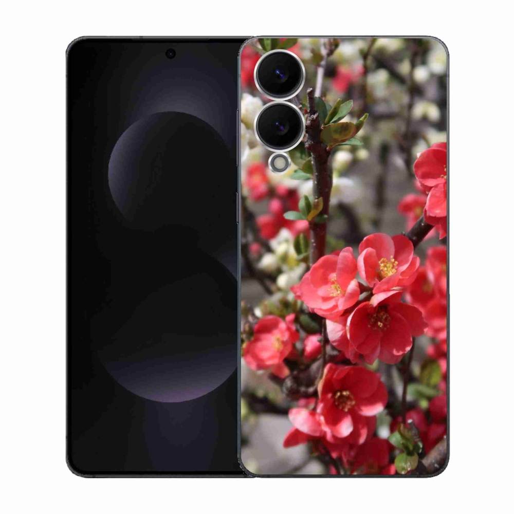 Gélový kryt mmCase na Samsung Galaxy S25 Edge - červené kvety