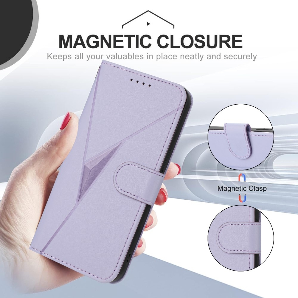 Triangles knižkové puzdro na Realme 14 5G - svetlofialové
