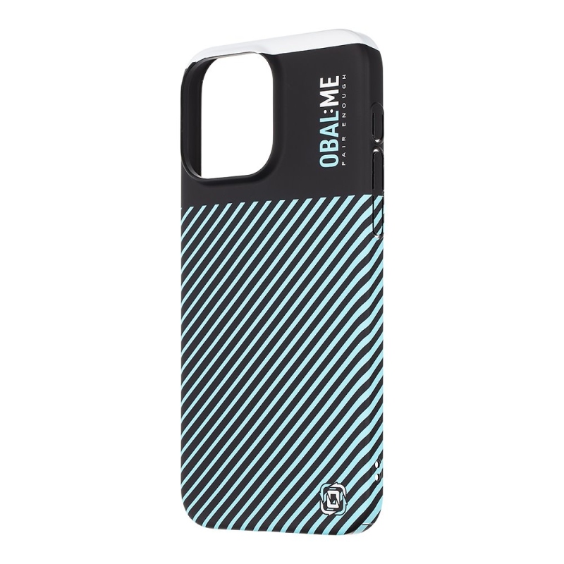 OBAL:ME Flossy Stripes Kryt pre Apple iPhone 15 Pro Max Black/Sky Blue