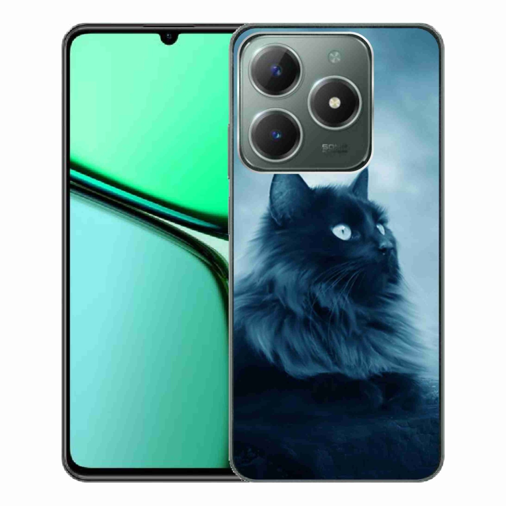 Gélový obal mmCase na Realme C61 - čierna mačka 1