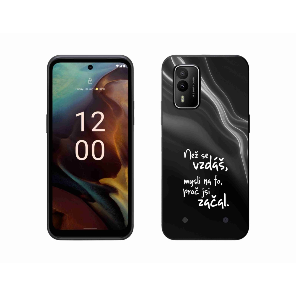 Gélový kryt mmCase na Nokia XR21 - citát 2 čierne pozadie
