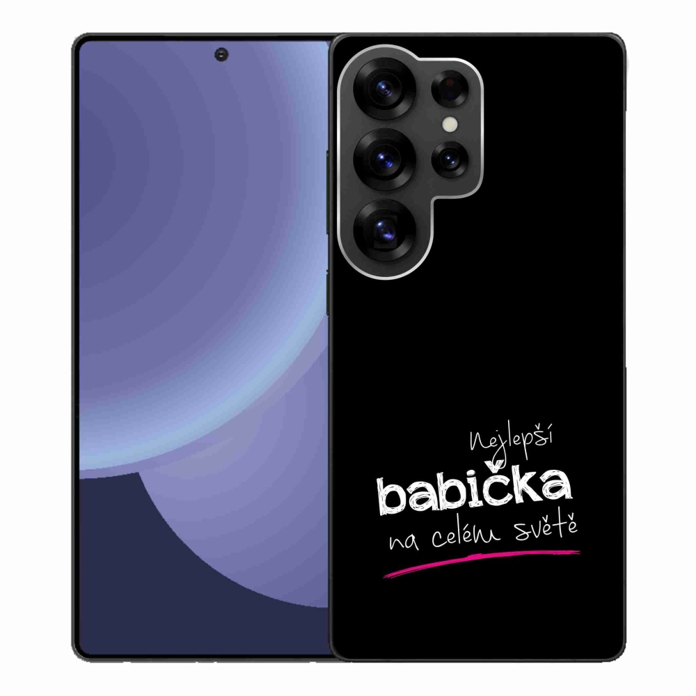 Gélový kryt mmCase na Samsung Galaxy S25 Ultra - najlepšia babička 4 čierne pozadie