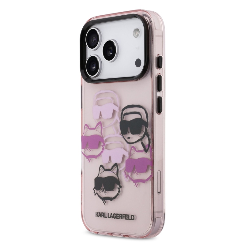 Karl Lagerfeld IML Multi K&CH Heads Zadný kryt pre iPhone 17 Pro Pink