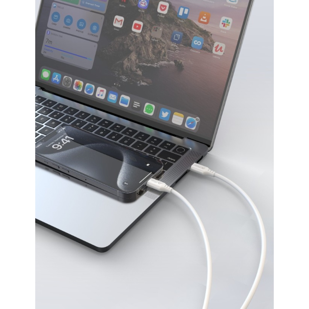 iPEAX TPU kábel USB-C / lightning 1 m, USB 2.0 - biely