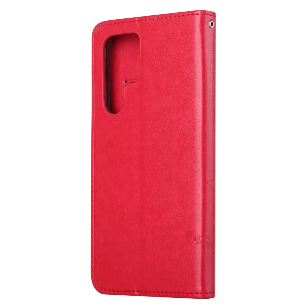 Flower knižkové púzdro na Samsung Galaxy S24 Ultra - červené