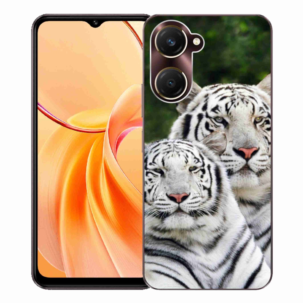 Gélový kryt mmCase na Vivo Y28s 5G - bieli tigre