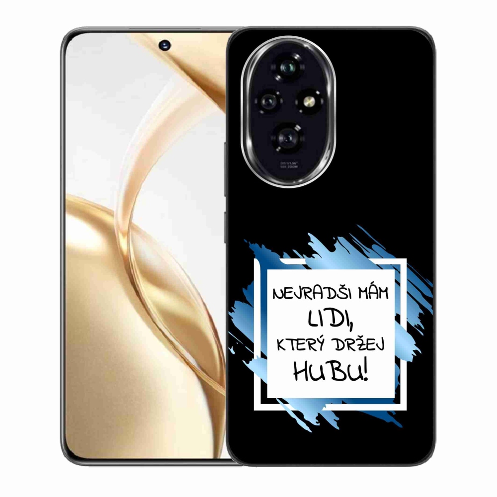 Gélový kryt mmCase na Honor 200 5G - vtipný text 7 bieločierne pozadie