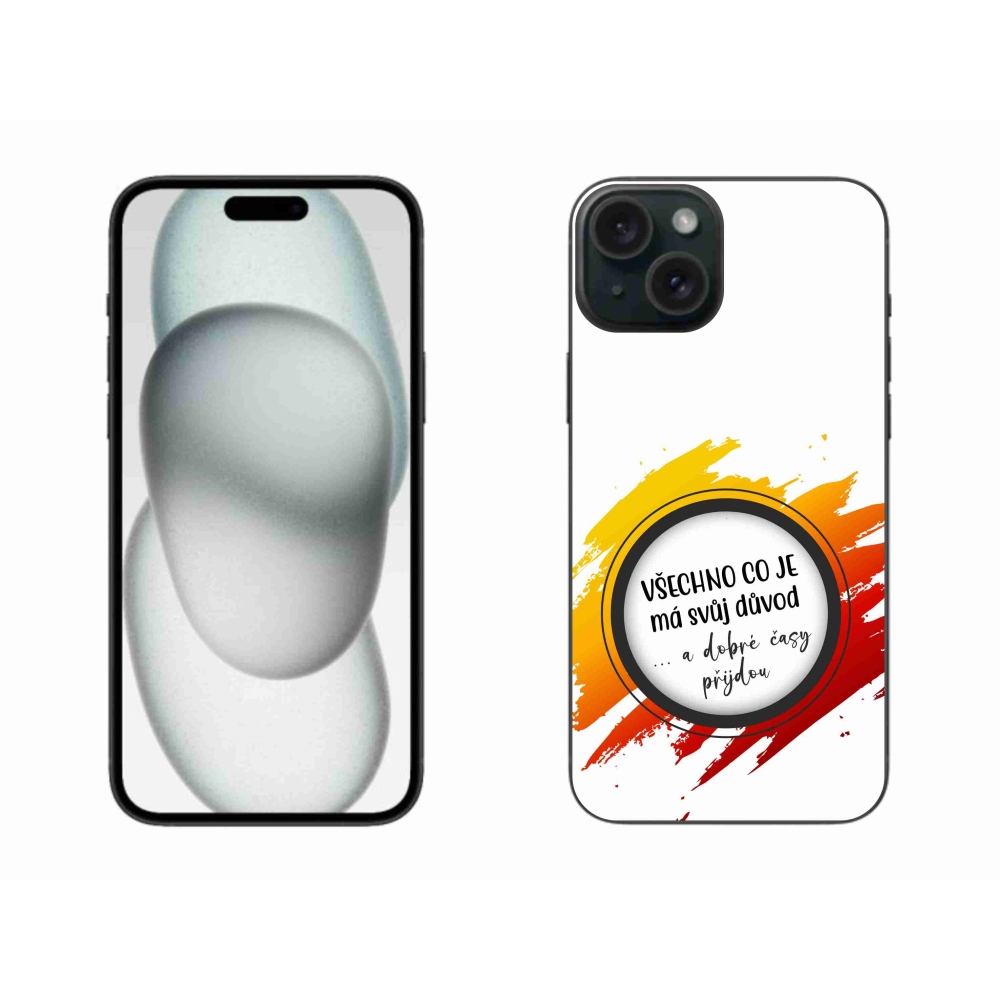 Gélový kryt mmCase na iPhone 15 Plus - citát 3 biele pozadie