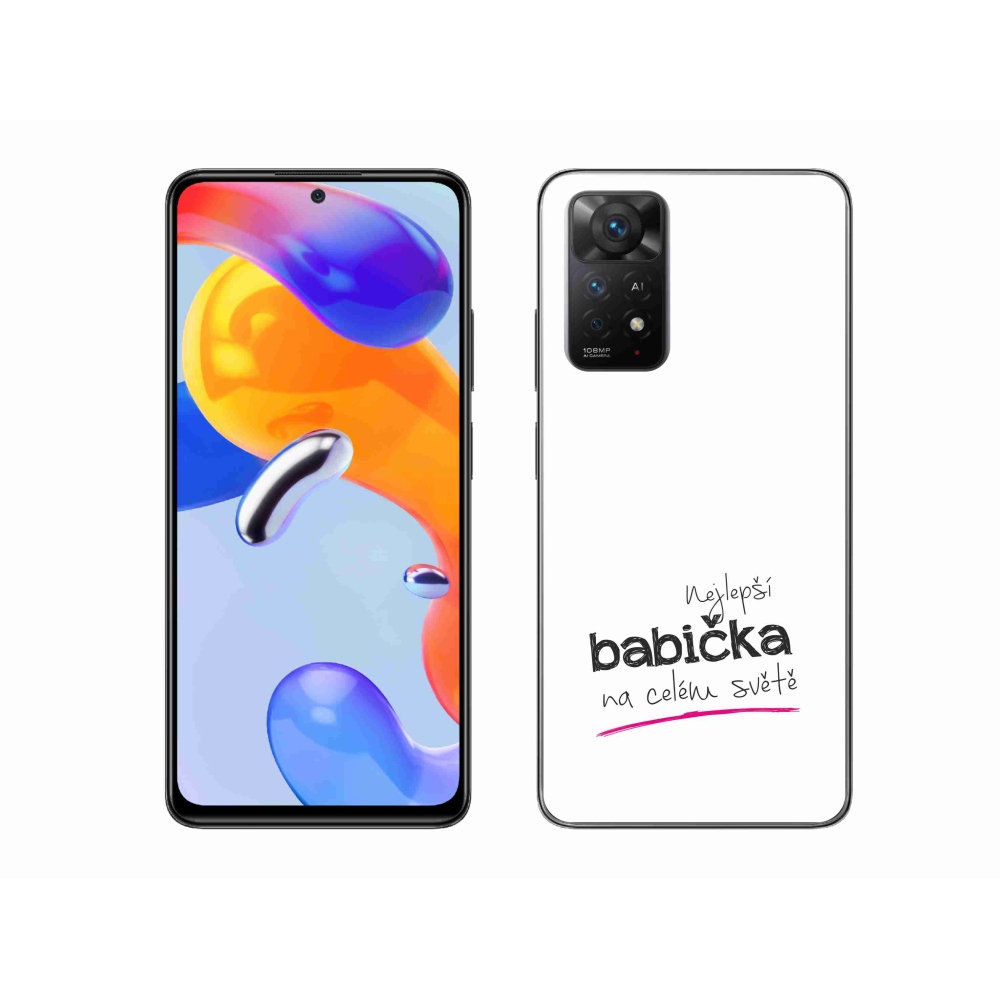 Gélový kryt mmCase na Xiaomi Redmi Note 11 Pro 4G/5G - najlepšia babička 4 biele pozadie