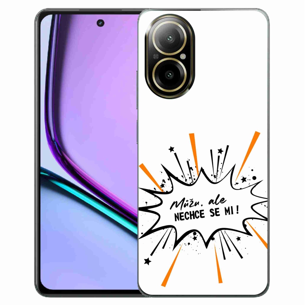 Gélový kryt mmCase na Realme C67 - vtipný text 11 biele pozadie