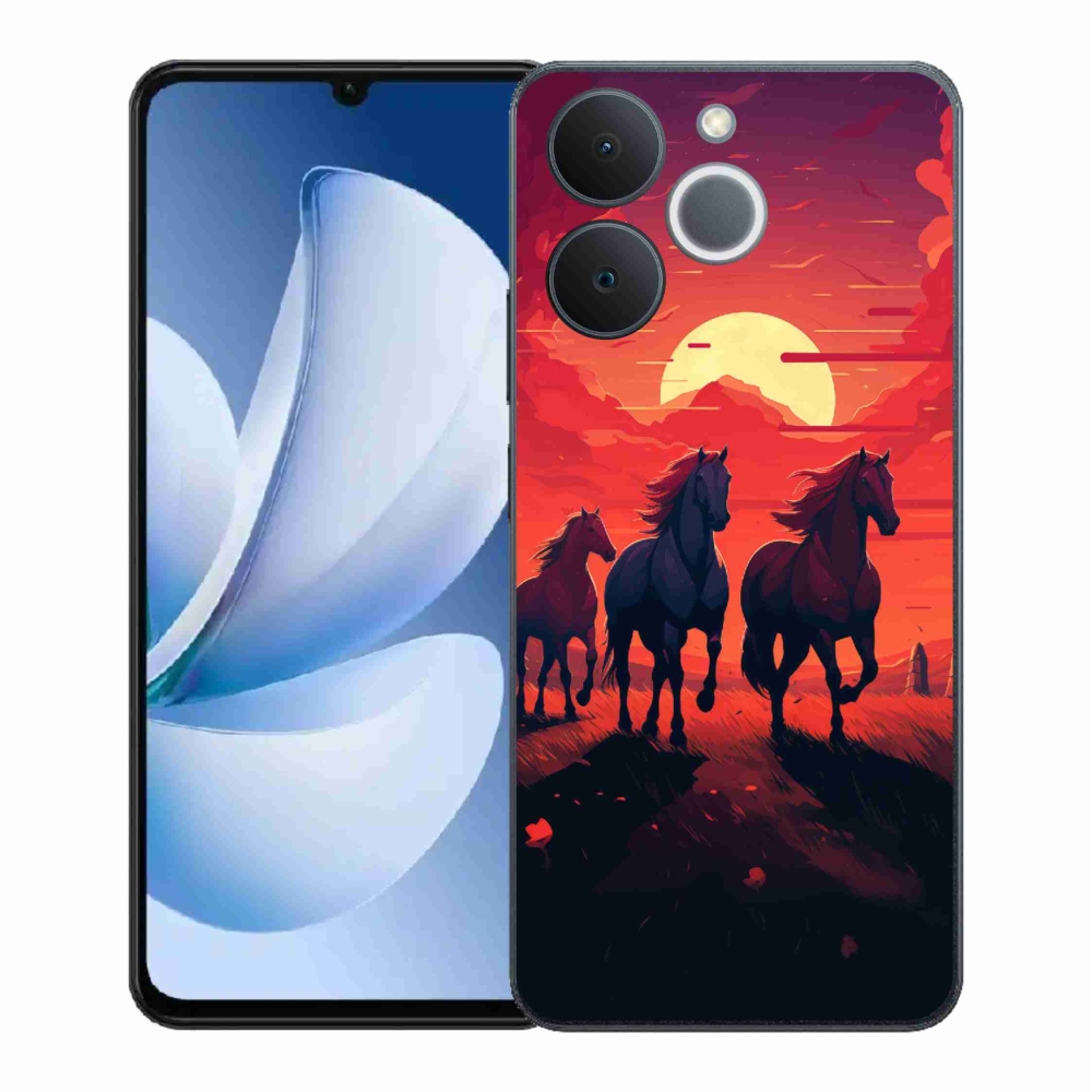 Gélový kryt mmCase na Realme Note 70T - kone a západ slnka