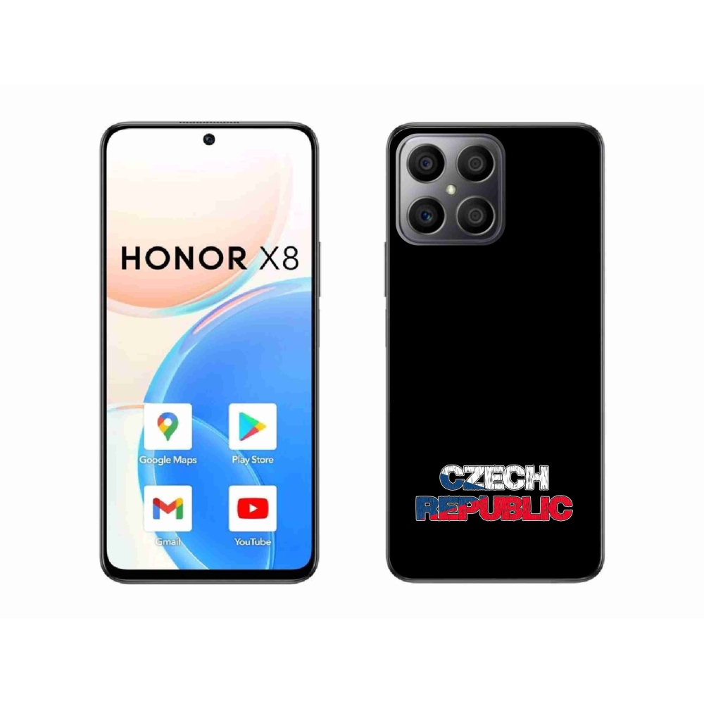 Gélový kryt mmCase na Honor X8 4G - Czech Republic čierne pozadie