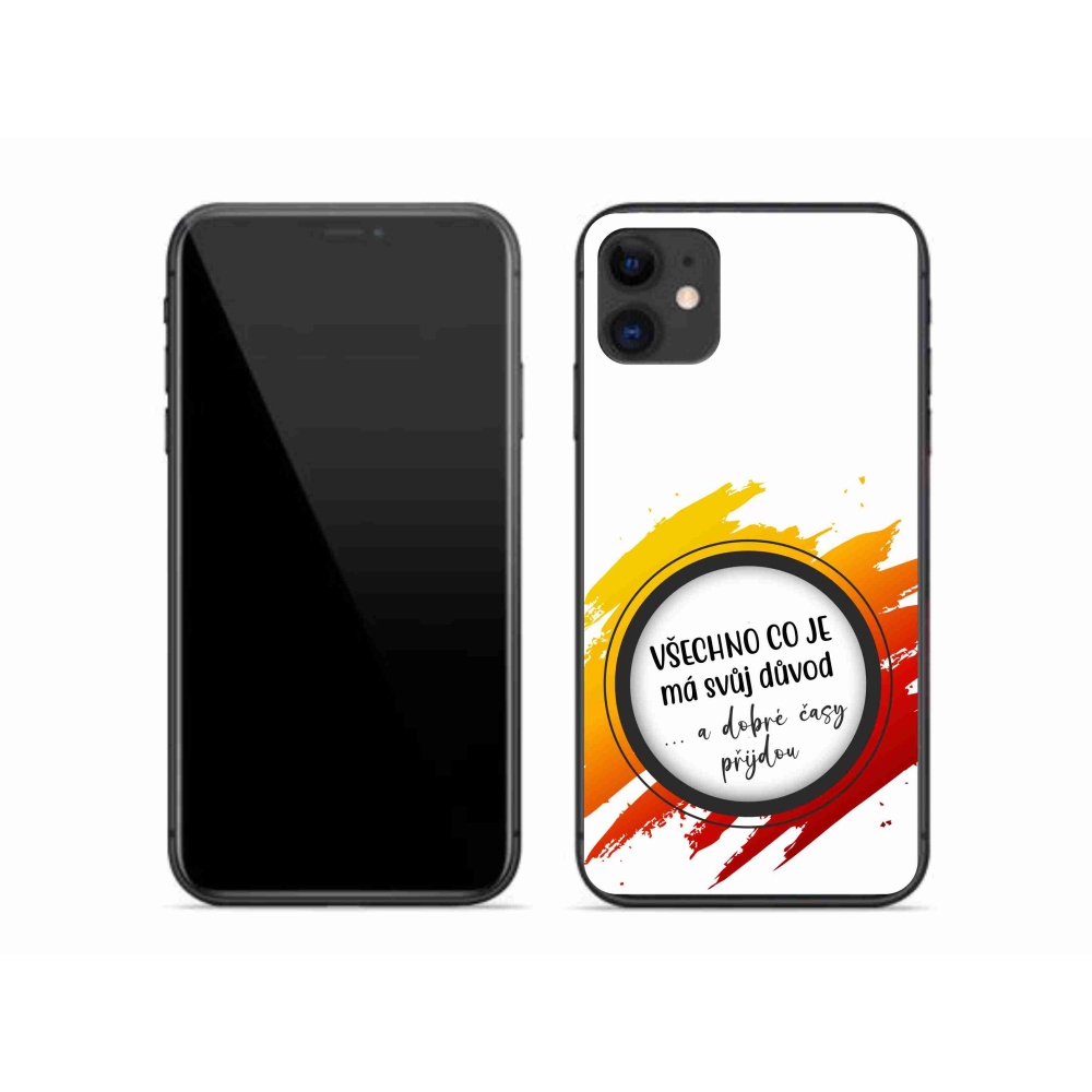 Gélový kryt mmCase na iPhone 11 - citát 3 biele pozadie