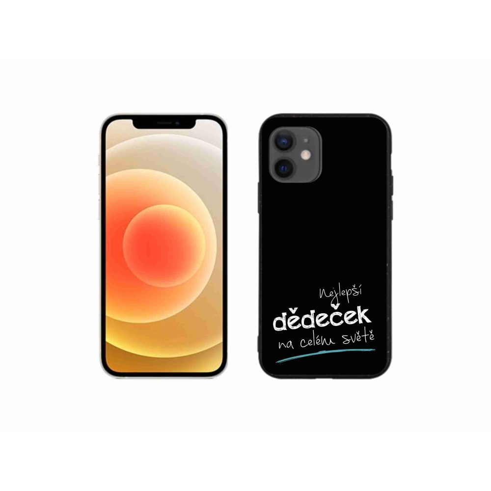 Gélový kryt mmCase na iPhone 12 mini - najlepší dedko 3 čierne pozadie
