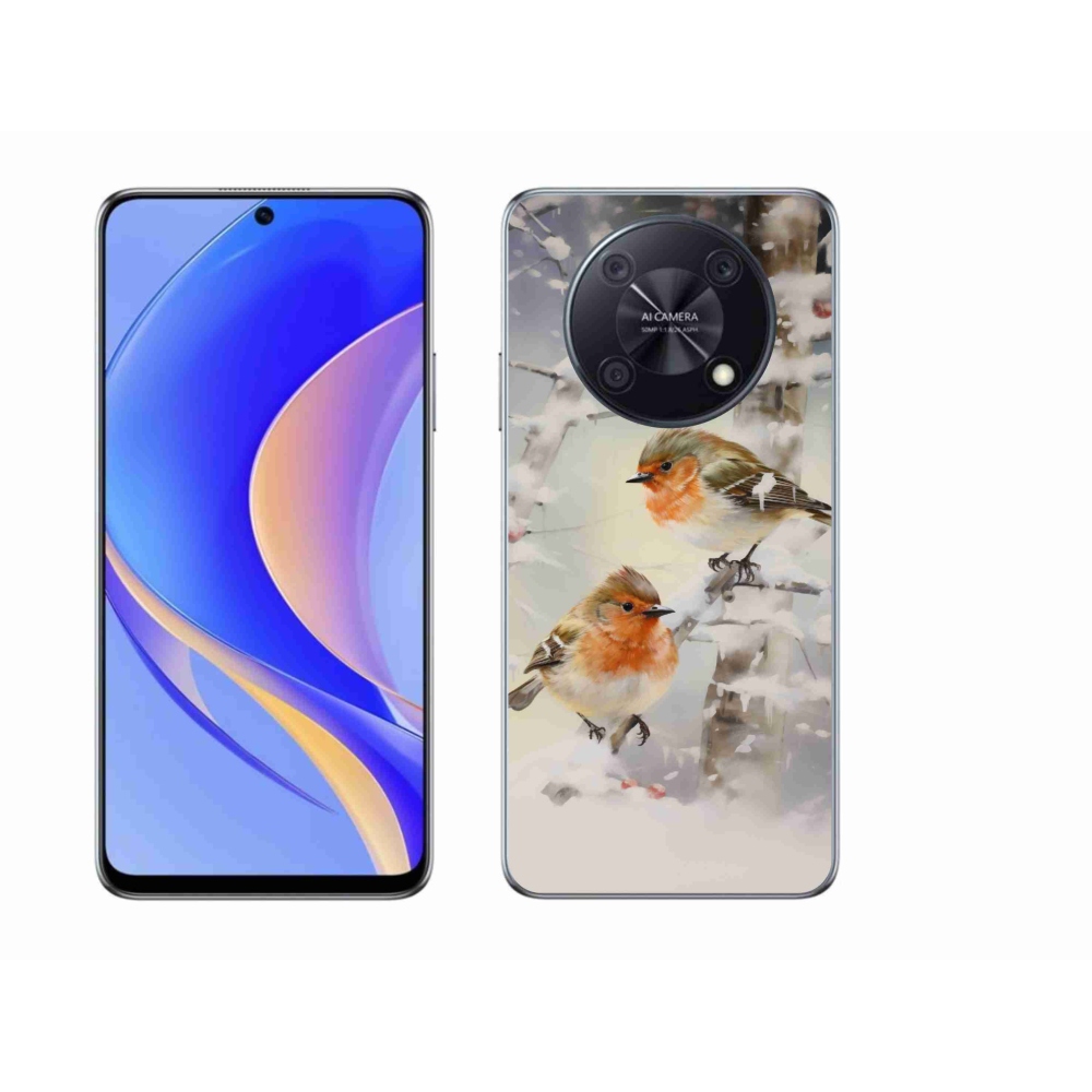 Gelový kryt mmCase na Huawei Nova Y90 - ptáčci v zimě