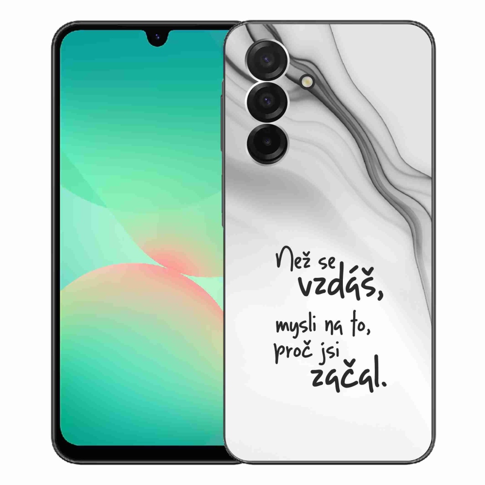 Gélový kryt mmCase na Samsung Galaxy A26 5G - citát 2 biele pozadie