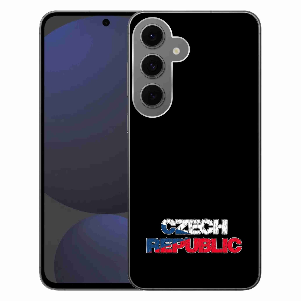 Gélový kryt mmCase na Samsung Galaxy S24 FE - Czech Republic čierne pozadie