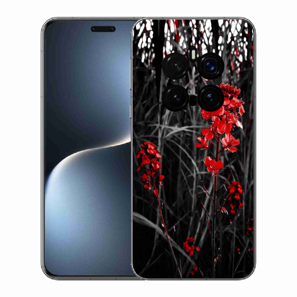 Gélový kryt mmCase na Honor Magic 7 Pro 5G - červená rastlina
