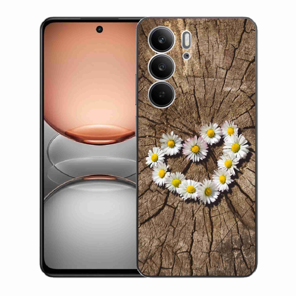 Gélový kryt mmCase na Realme C75 - srdce z margaréty