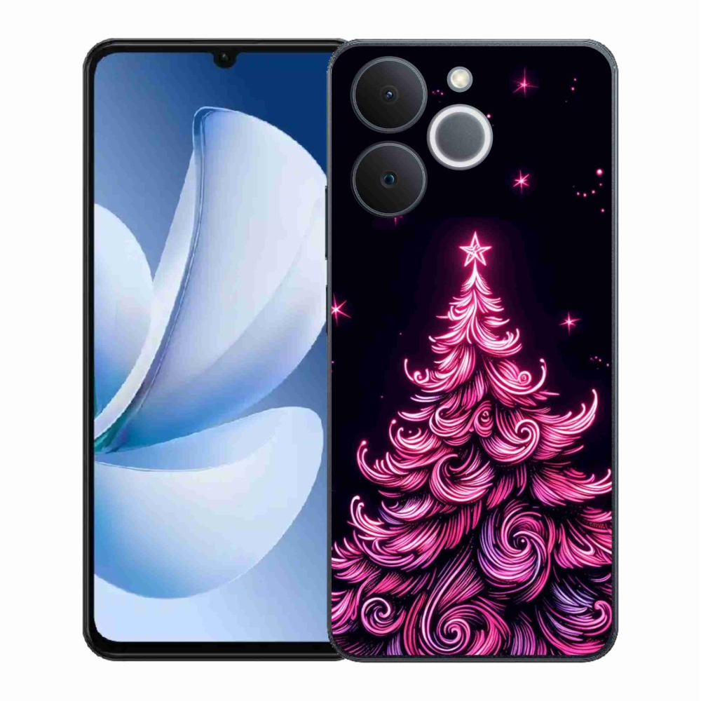 Gélový kryt mmCase na Realme Note 70T - neónový vianočný stromček 2