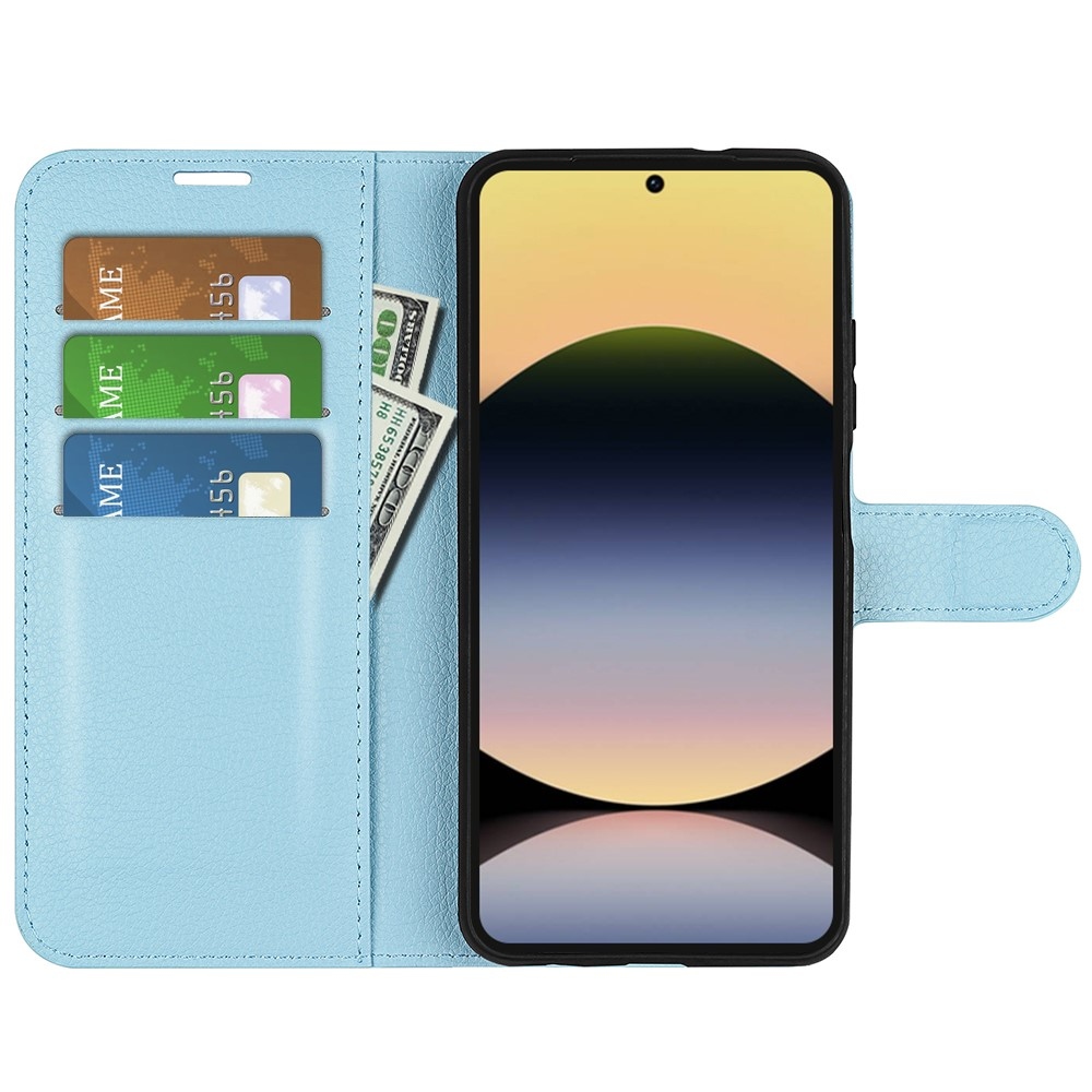 Litchi knižkové puzdro na Xiaomi Redmi Note 14S - modré