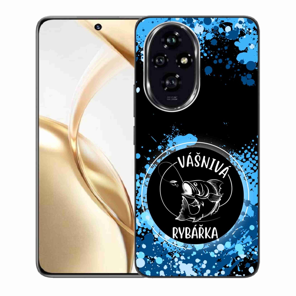 Gélový kryt mmCase na Honor 200 5G - vášnivá rybárka čierne pozadie