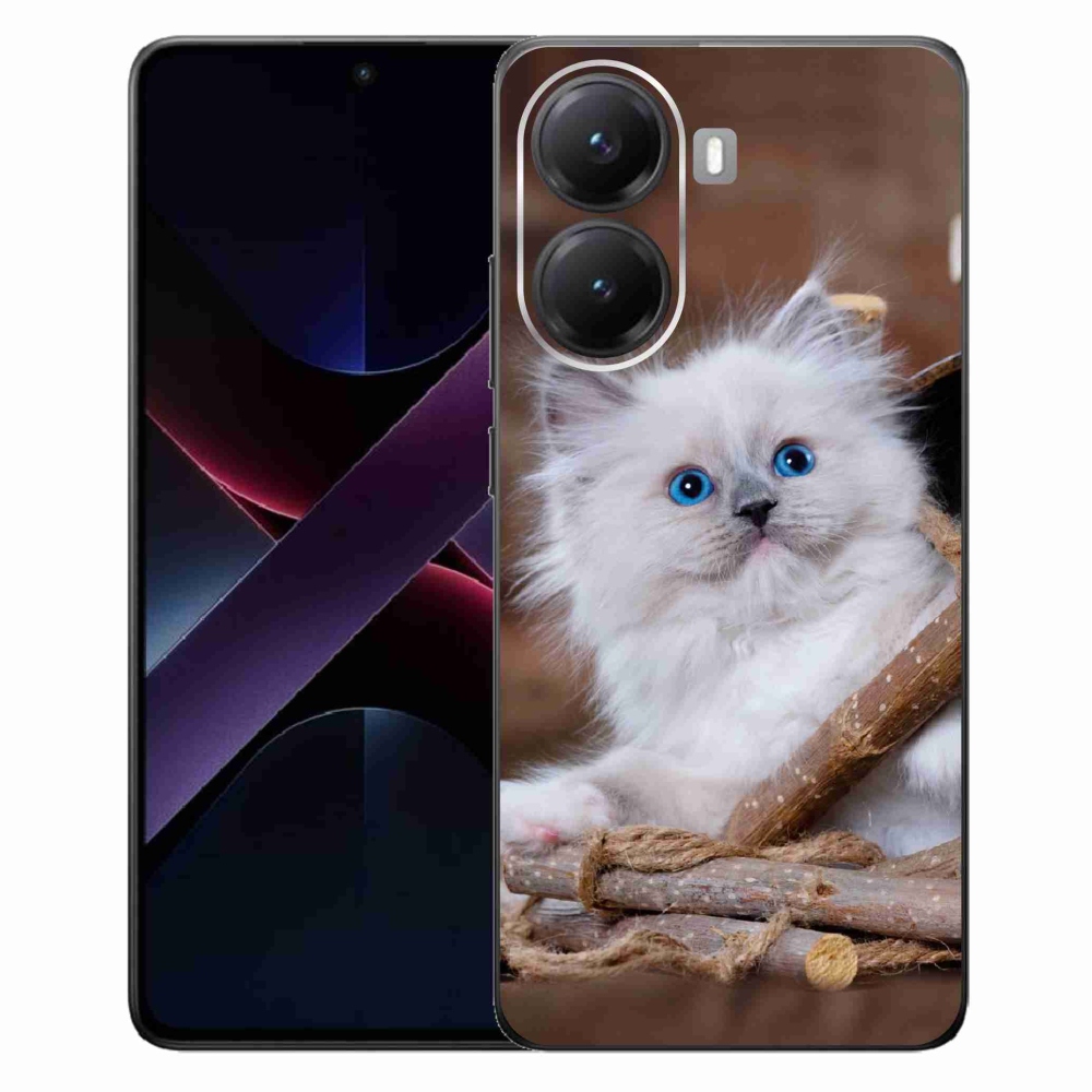 Gélový kryt mmCase na Xiaomi Poco X7 Pro 5G - biele mačiatko