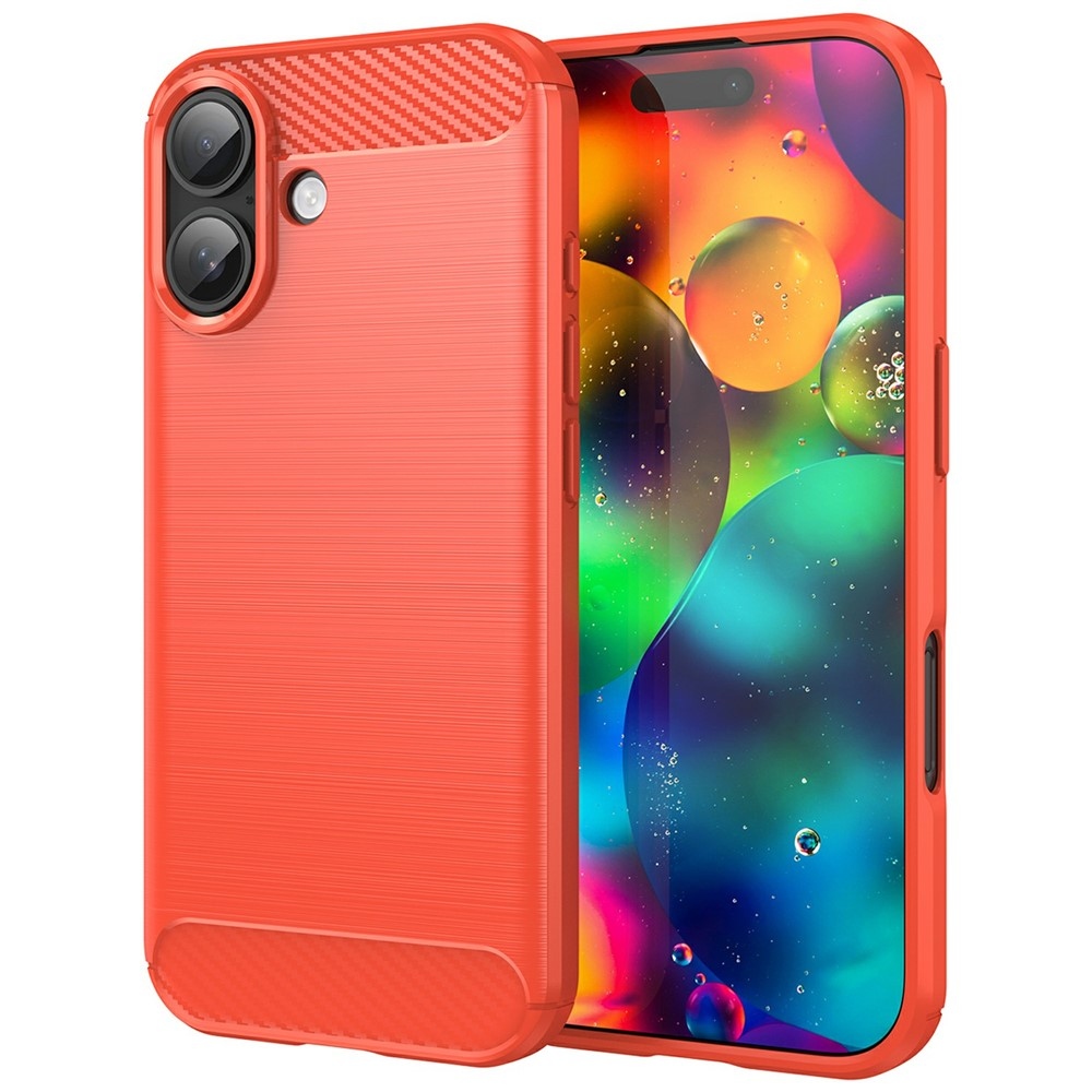 Carbon odolný gélový obal na iPhone 17 - červený