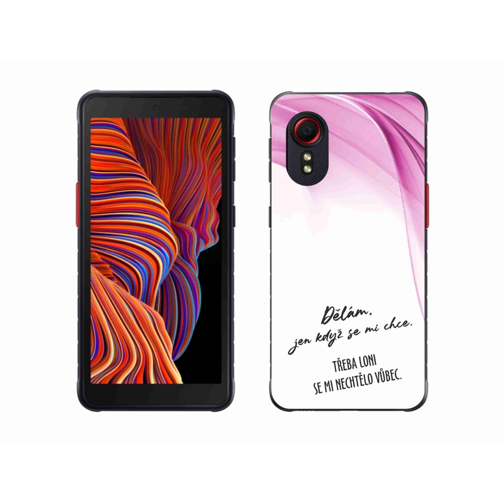 Gélový kryt mmCase na Samsung Galaxy Xcover 5 - vtipný text 12 biele pozadie