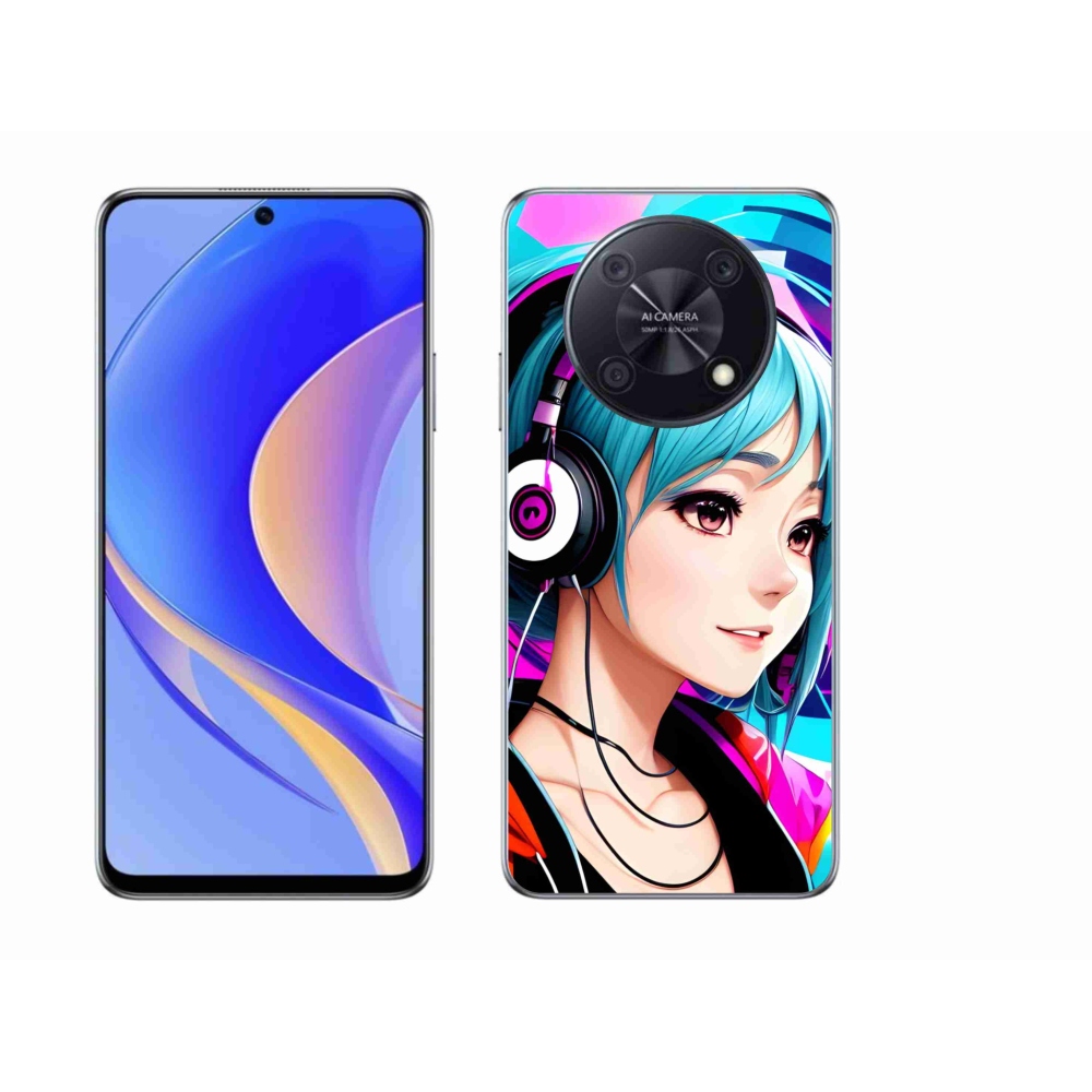 Gelový kryt mmCase na Huawei Nova Y90 - dívka se sluchátky