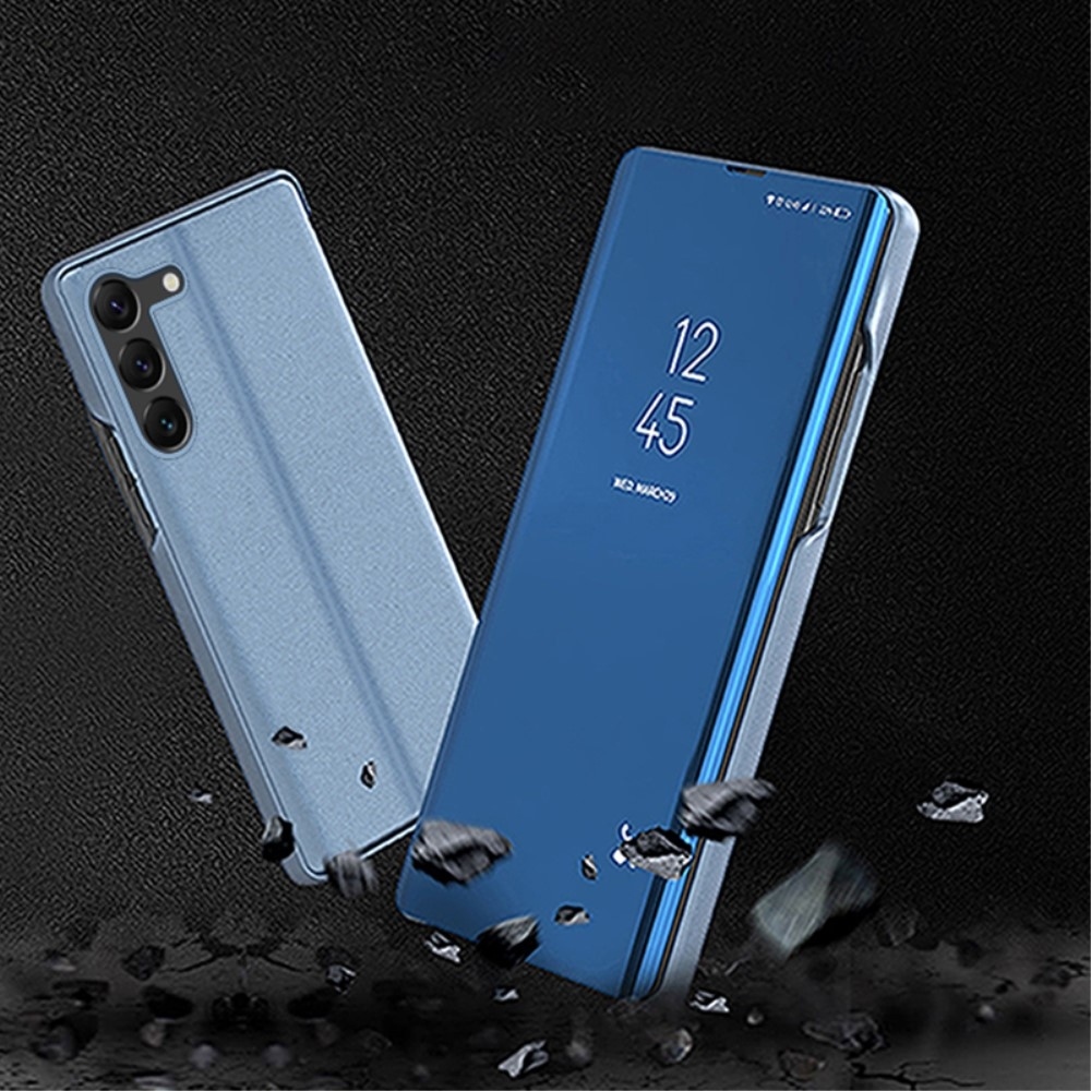 Clear zatvárací kryt s matným predkom na Samsung Galaxy S24+ - modrý