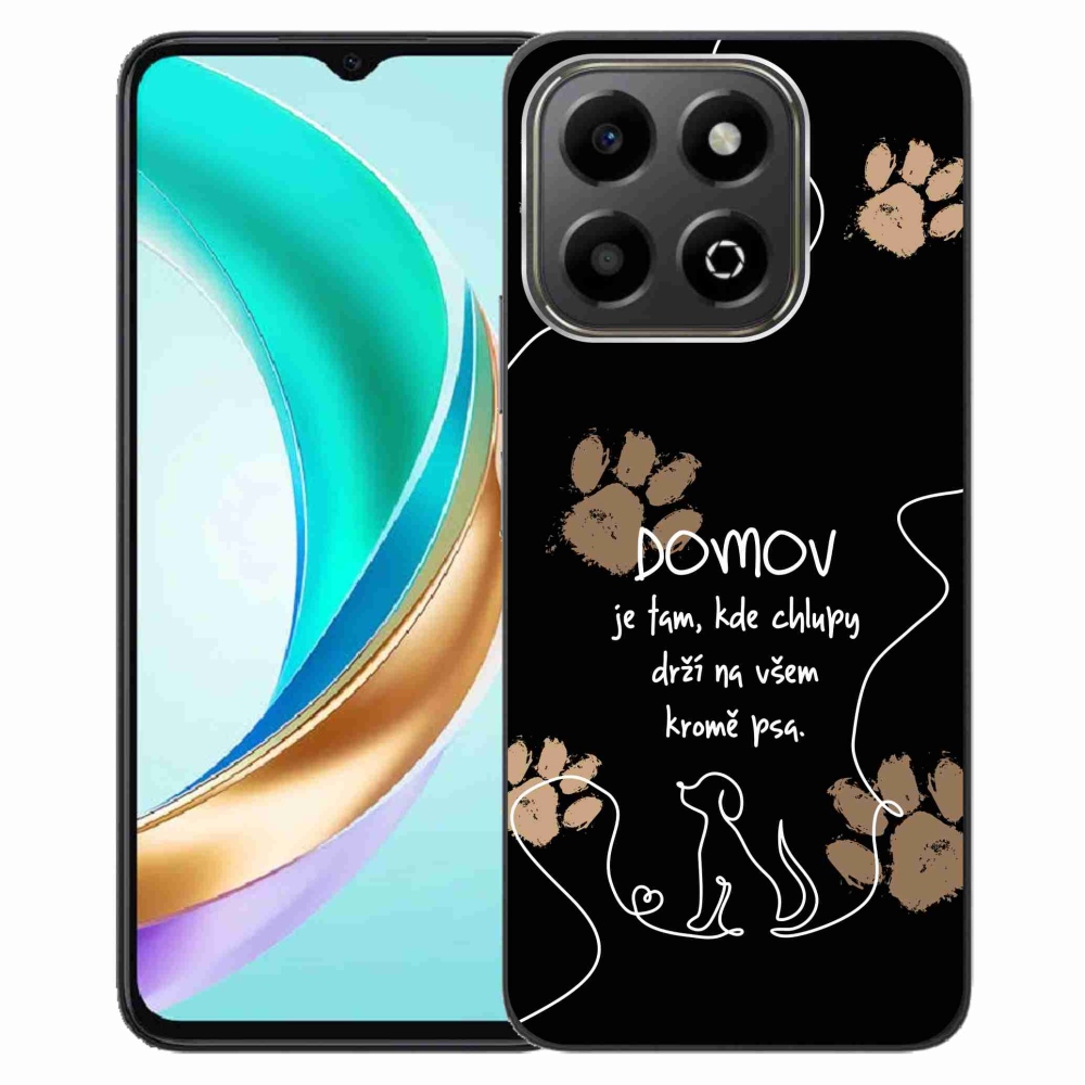 Gélový kryt mmCase na Honor X6b - psí motív čierne pozadie