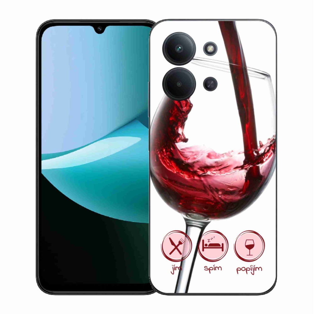 Gélový kryt mmCase na Xiaomi Redmi 15C 4G (171mm)/Poco C85 4G (171mm) - pohár vína červené
