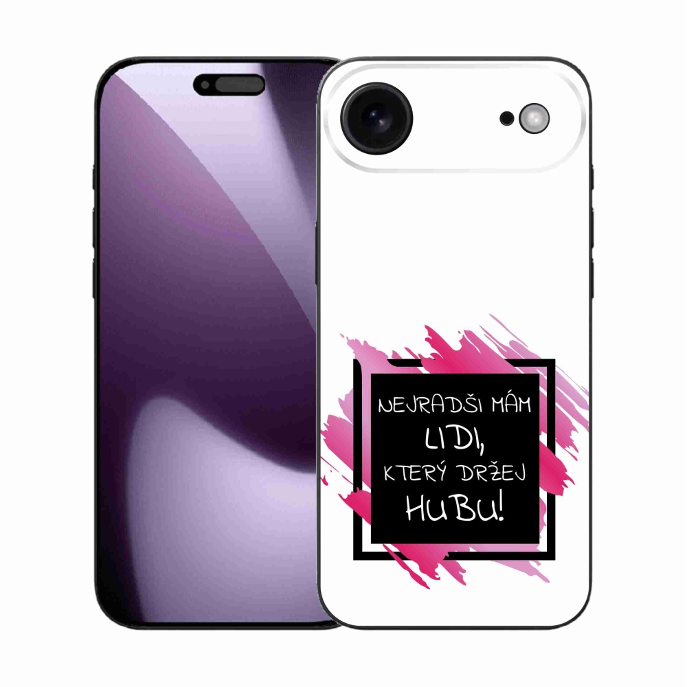 Gélový kryt mmCase na iPhone 17 Air - vtipný text 7 čiernobiele pozadie