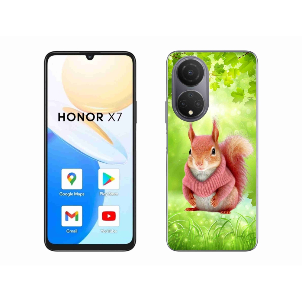 Gélový kryt mmCase na Honor X7 - veverička vo svetri