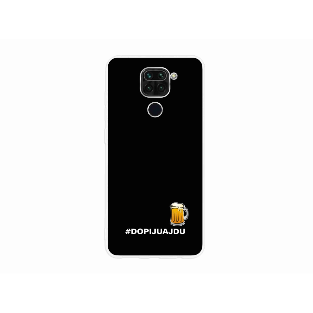 Gélový kryt mmCase na Xiaomi Redmi Note 9 - pivný motív 1 čierne pozadie